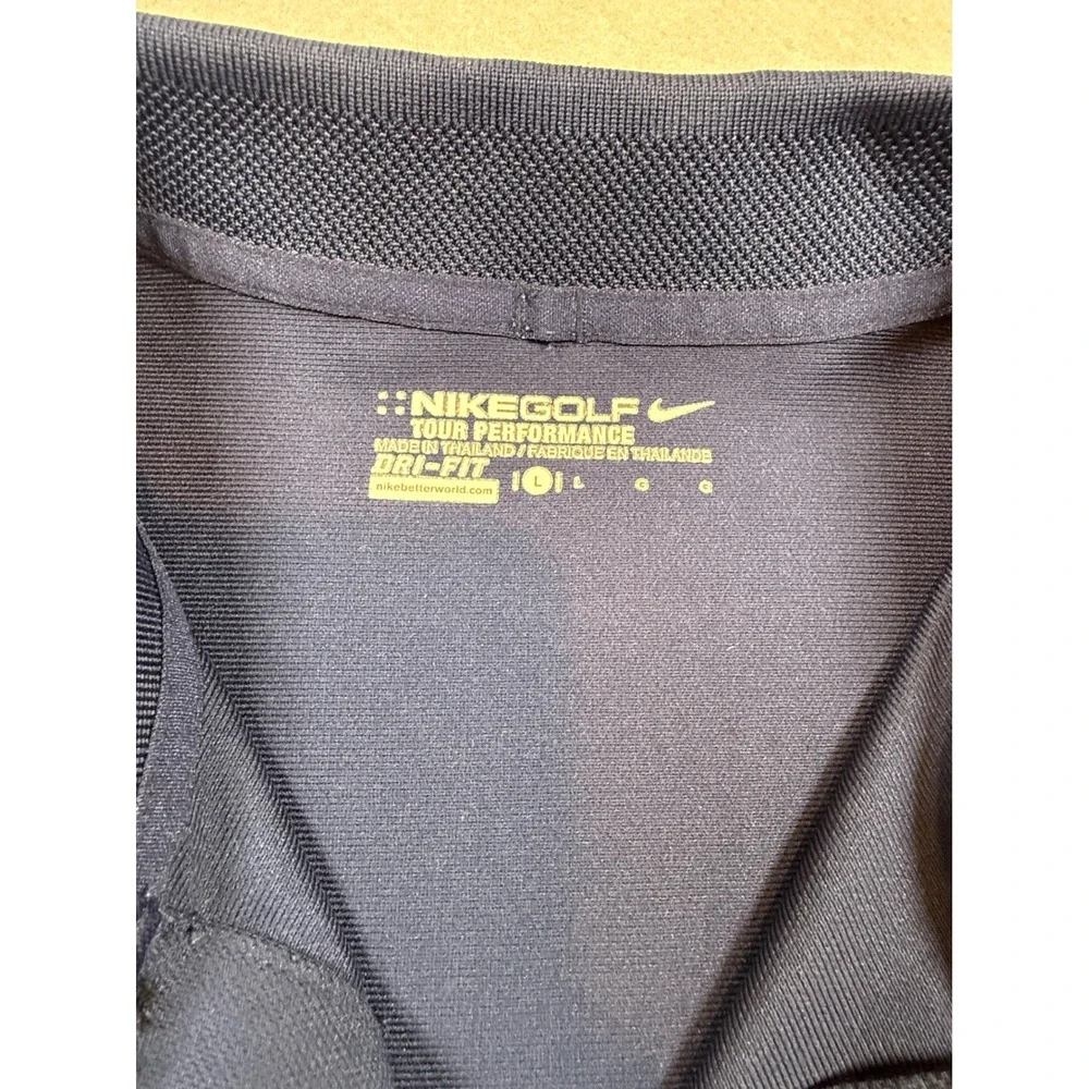 Nike Golf Tour Performance Dri-Fit Polo Shirt Mens Large Navy Blue Short Sleeve
